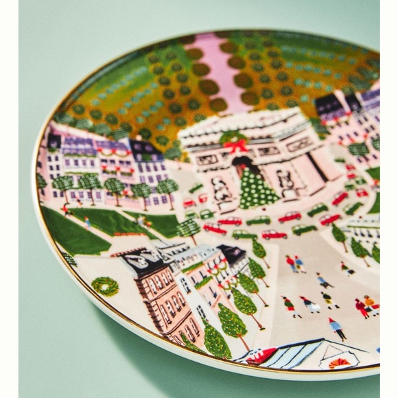Anthropologie Holiday In Paris Dessert Plate - Picture 3 of 4
